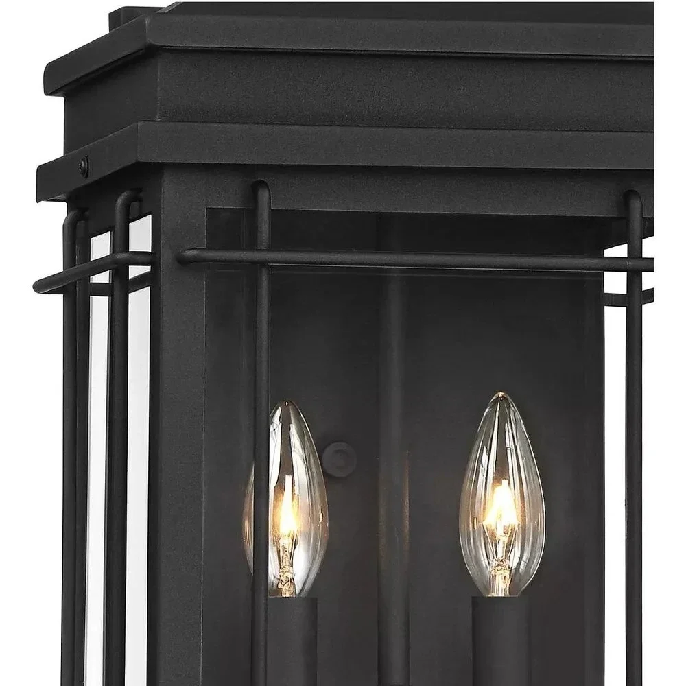 Rotherfield Vintage Outdoor Wall Light Fixture Black Lantern 2-Light 17